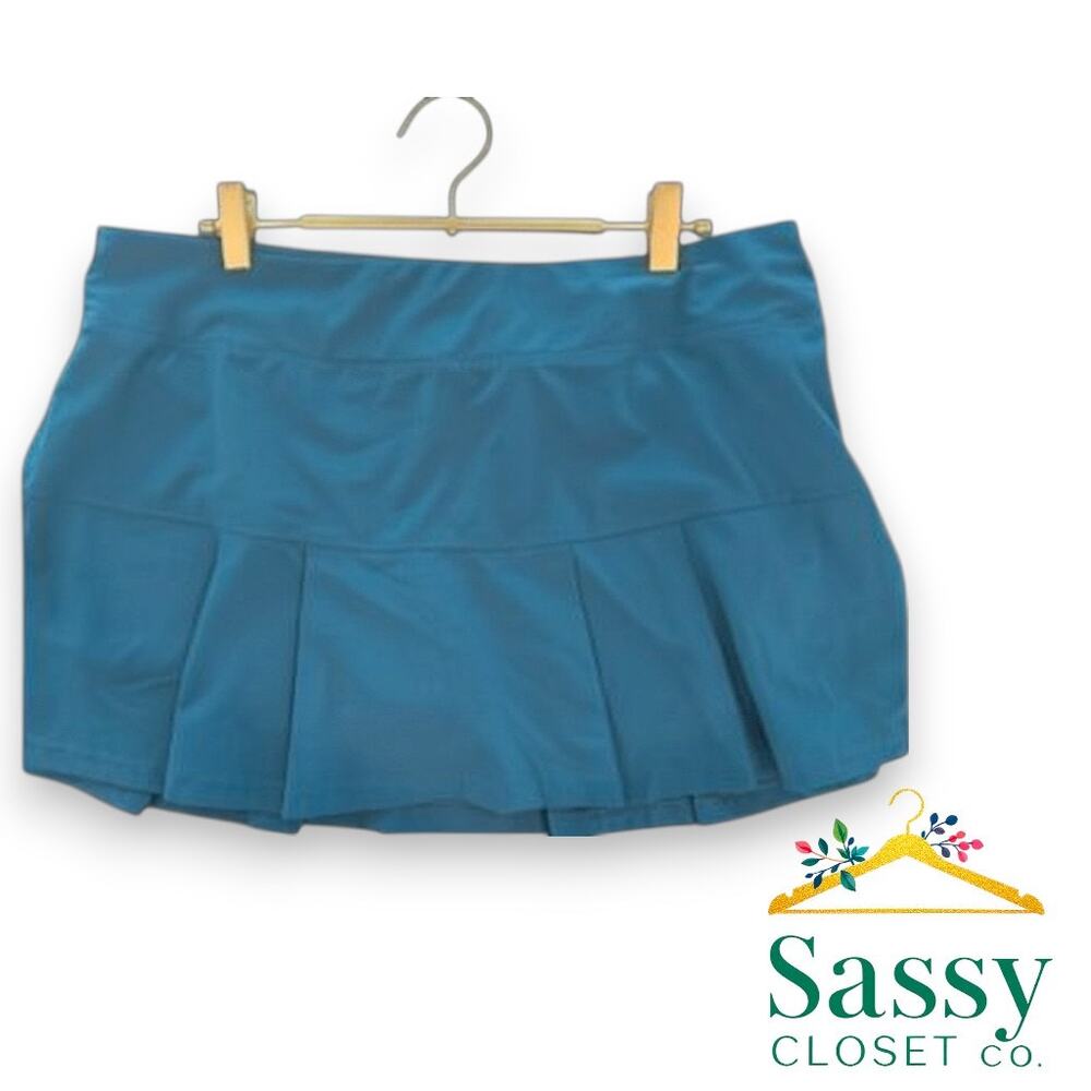 ETONIC Teal Pleated Performance Skort L Tennis Pickleball F1T EUC